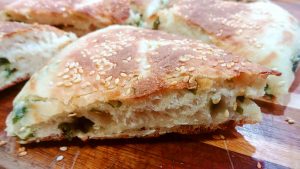 Chinese Bread with Sesame Seeds & Scallions